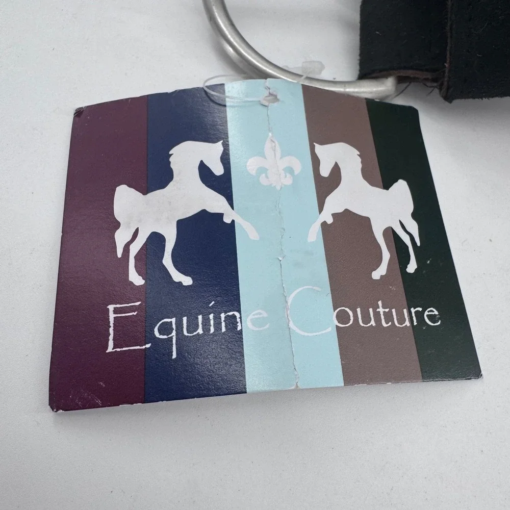 Equine Couture Quilted Suede Belt Black Tan Equestrian 85440BLT Size‎ M